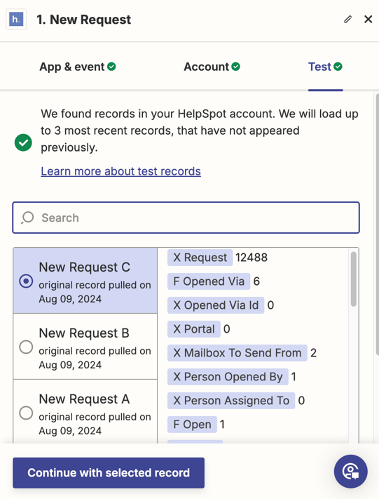 Screenshot of creating multiple tickets from one submission with Zapier (Step 6)